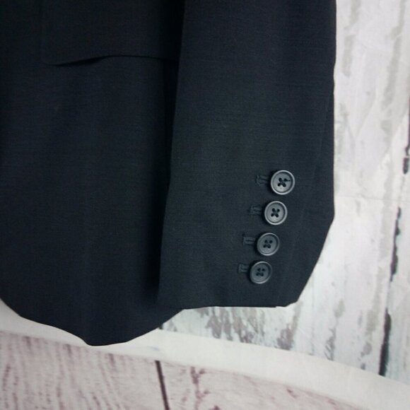 Banana Republic Stretch Womens Size 0 Wool Blend 2 Btn Black Suit Blazer Jacket - Picture 5 of 13